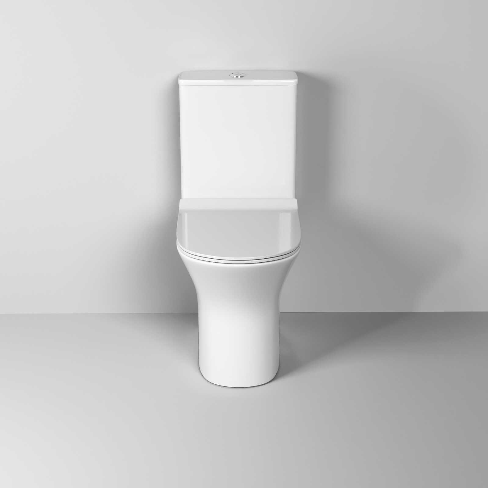 Унитаз напольный Grossman Classic GR-4465SQ (640х350х800) безободковый,белый с тонкой крышкой,микролифт,смыв торнадо,2 места