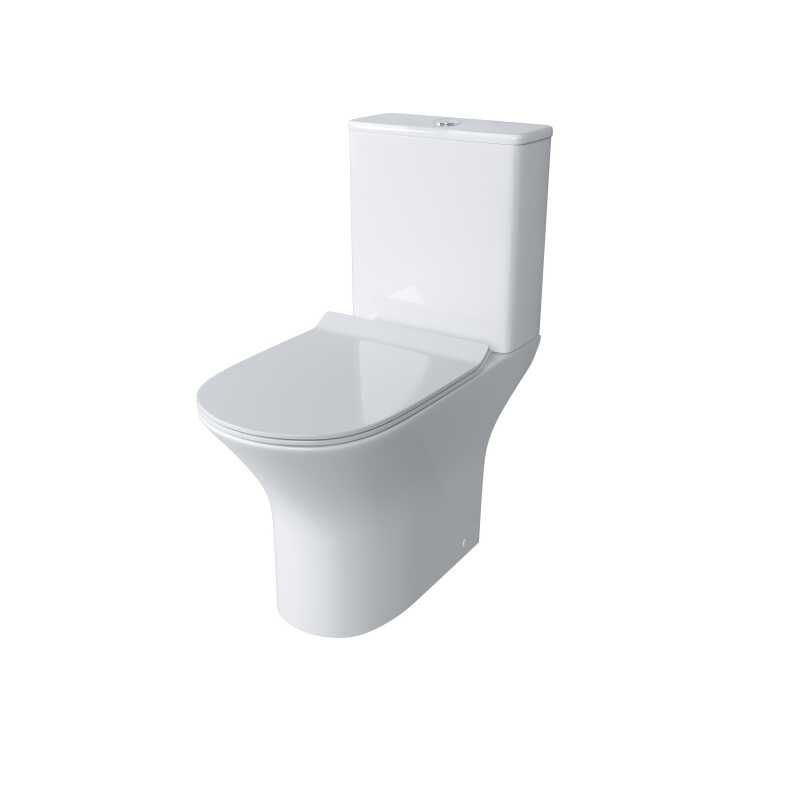Унитаз напольный Grossman Classic GR-4465S (650х340х790) безободковый,белый с тонкой крышкой,микролифт,2 места
