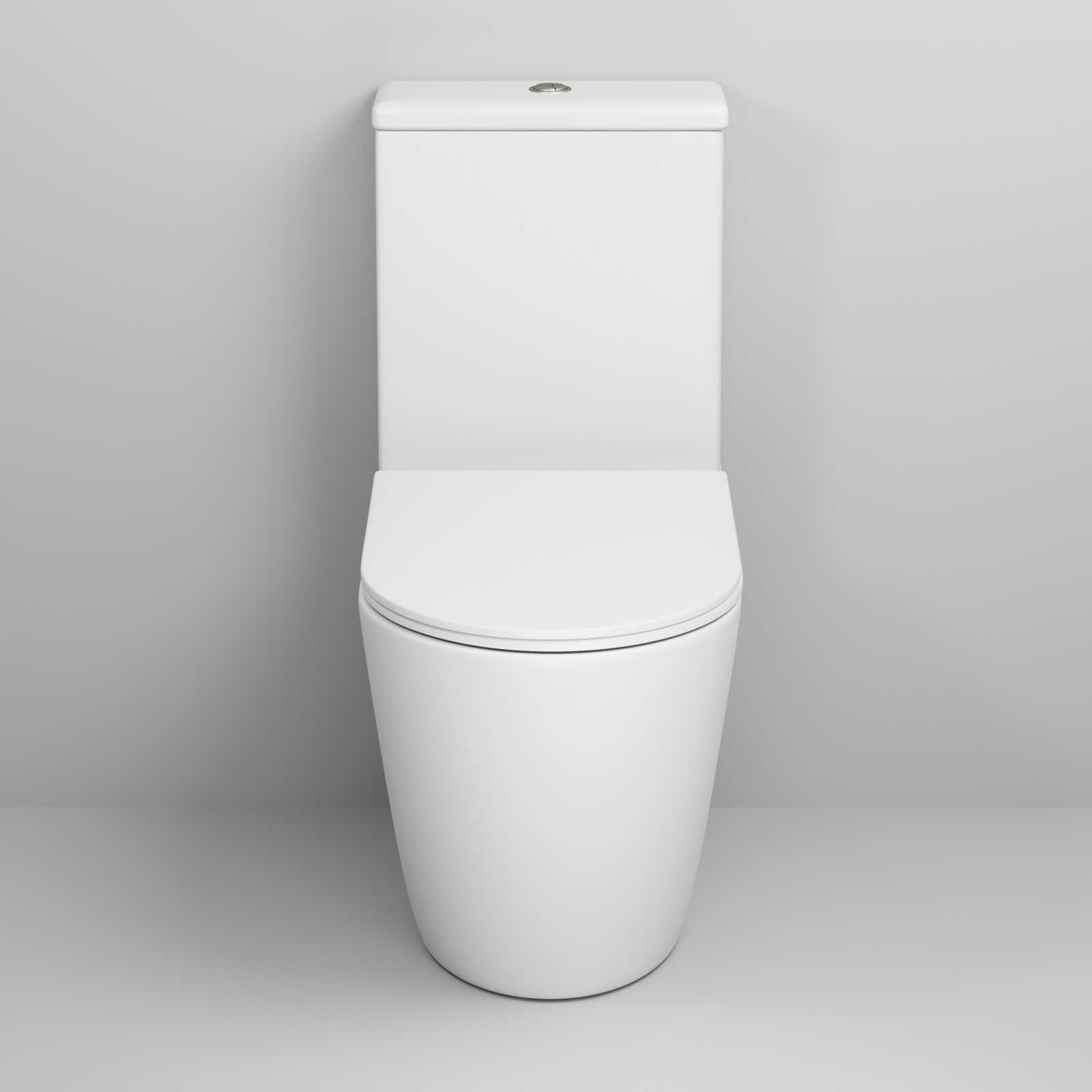 Унитаз напольный Grossman Color GR-4480MS (620х365х810) безободковый,белый матовый с тонкой крышкой,микролифт,2 места