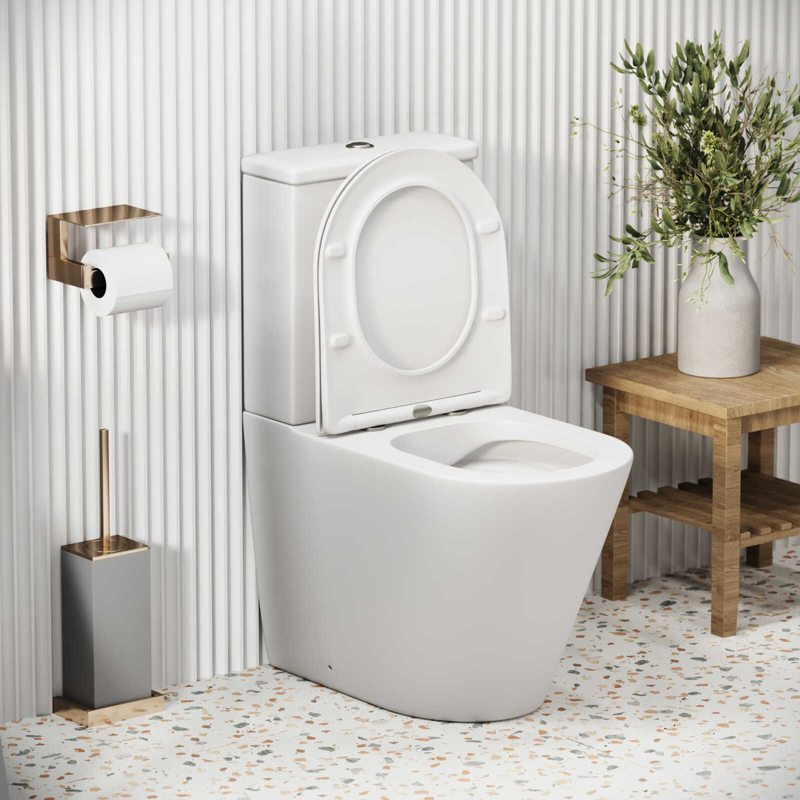 Унитаз напольный Grossman Color GR-4480MS (620х365х810) безободковый,белый матовый с тонкой крышкой,микролифт,2 места