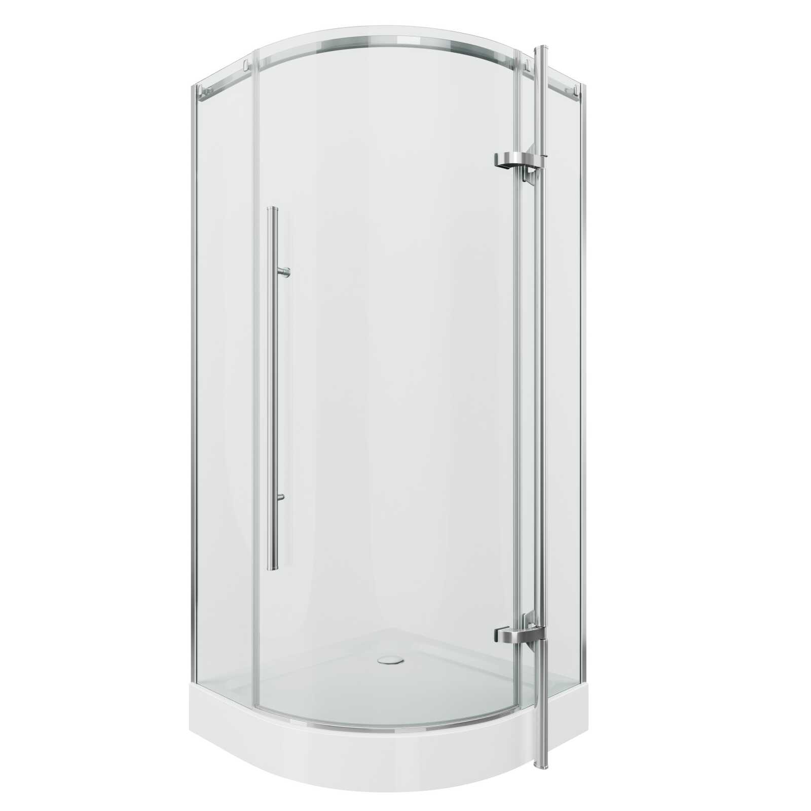 Душевое ограждение Grossman Style GR-5090 (90х90х190) четверть круга,хром,стекло прозрачное,распашная, 1 место