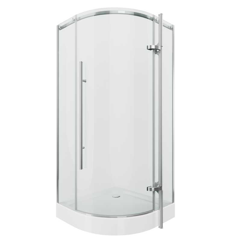 Душевое ограждение Grossman Style GR-5090 (90х90х190) четверть круга,хром,стекло прозрачное,распашная, 1 место