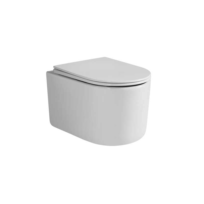Унитаз подвесной Grossman Thin Rim GR-5602S (520х365х345) тонкий ободок,белый с тонкой крышкой,микролифт,1 место
