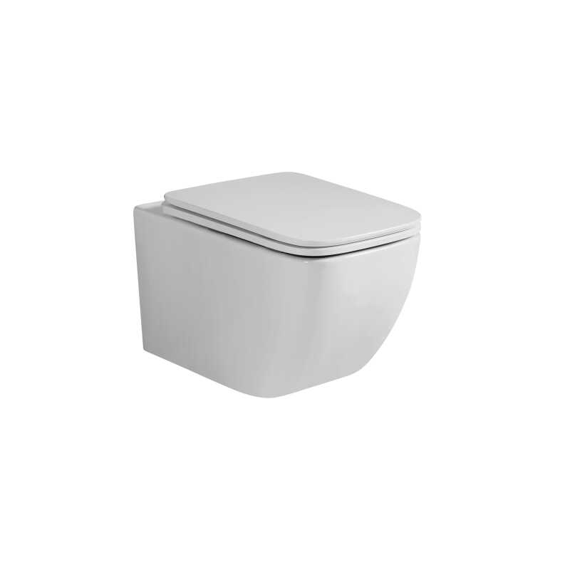 Унитаз подвесной Grossman Thin Rim GR-5603S (520х365х345) тонкий ободок,белый с тонкой крышкой,микролифт,1 место