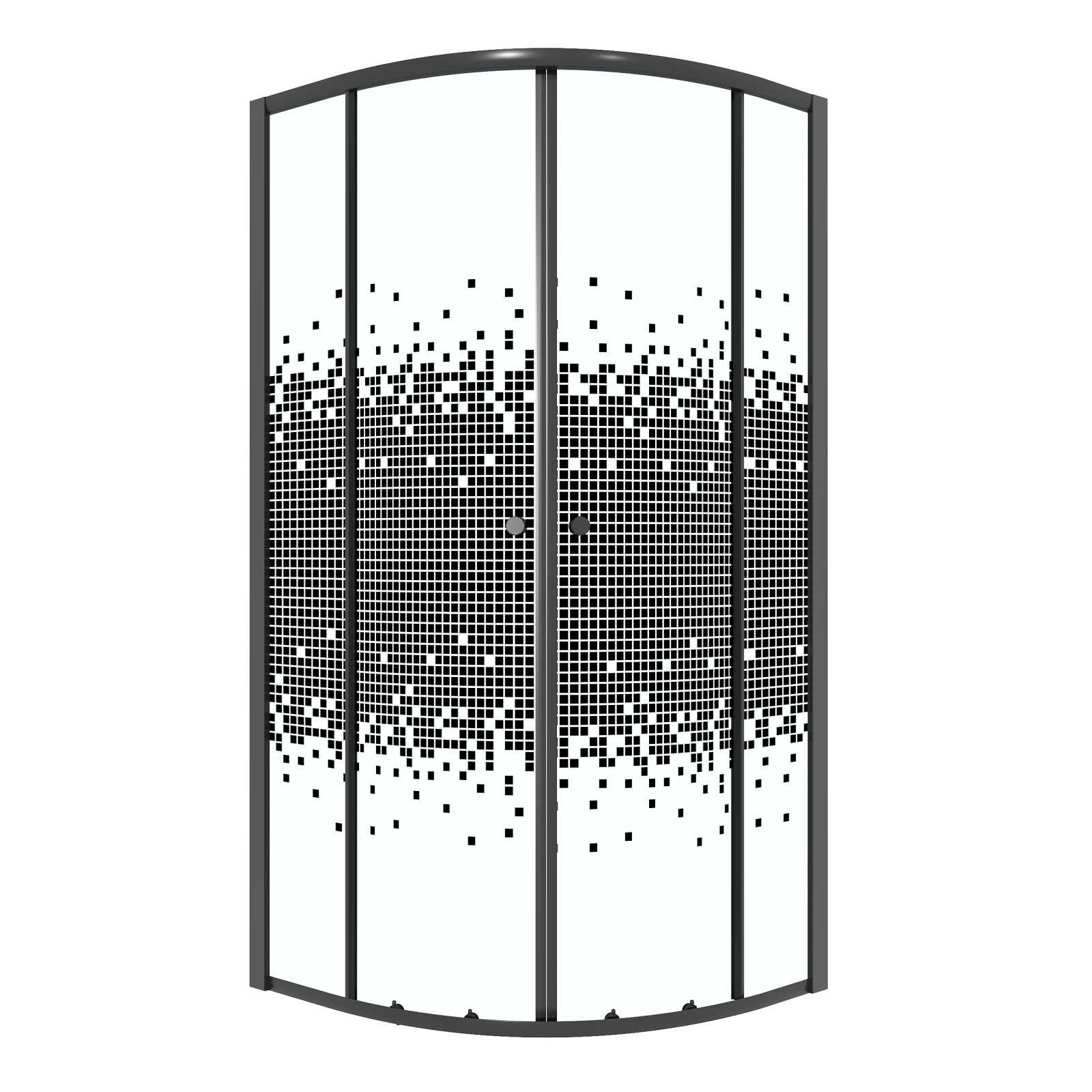 Душевое ограждение Niagara Eco NG-1003-14BLACK (80х80х190) четверть круга,раздвижное,черный,стекло мозаика,1 место