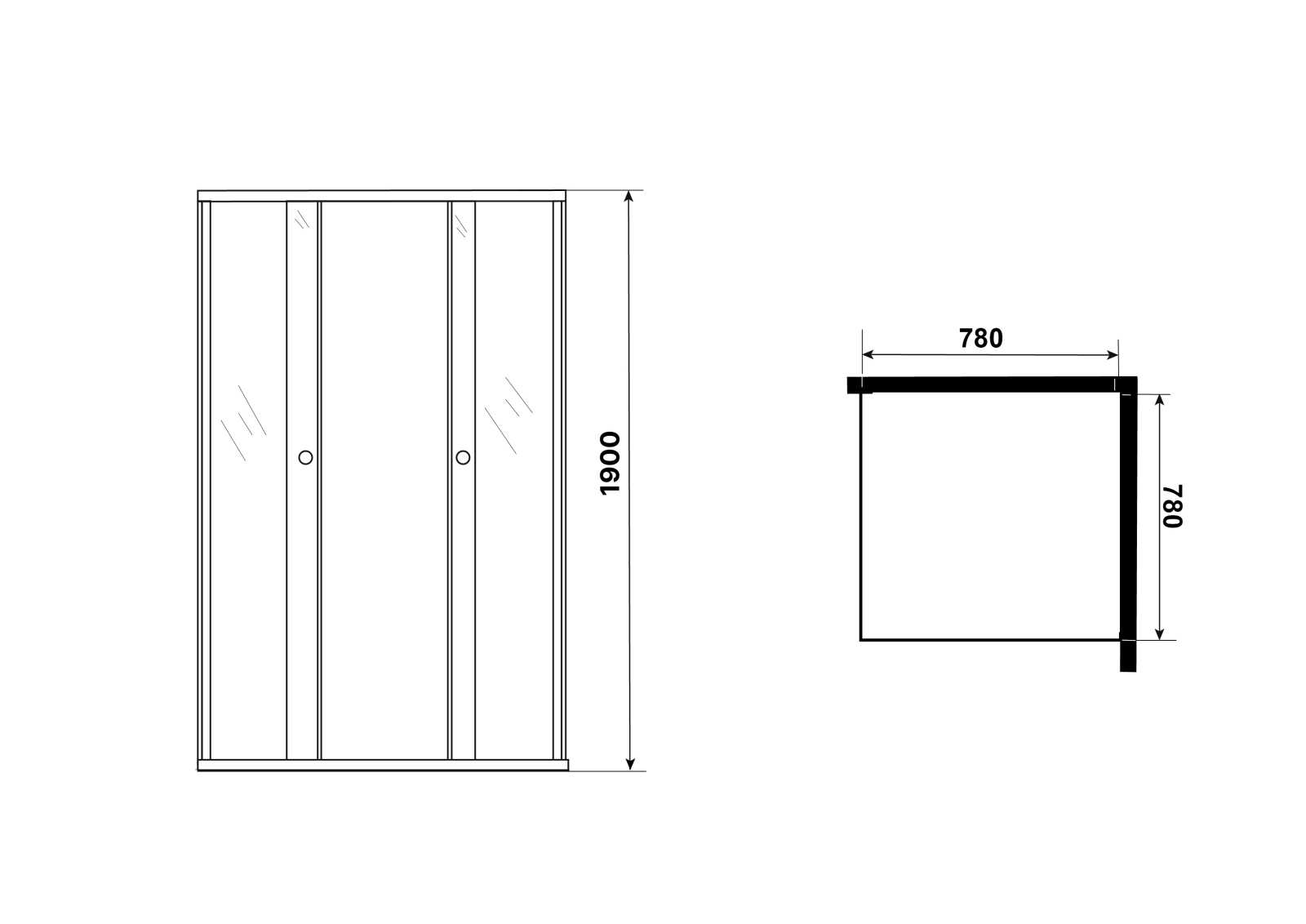 Душевое ограждение Niagara Eco NG-1008-14QBLACK (80х80х190) квадрат,раздвижное,черный,стекло мозаика,1 место