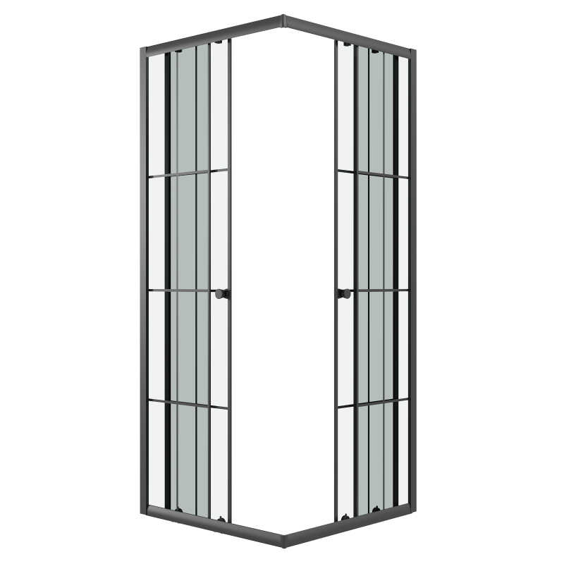 Душевое ограждение Niagara Eco NG-1009-14QKL (90х90х190) квадрат,раздвижное,черный,стекло клетка,1 место