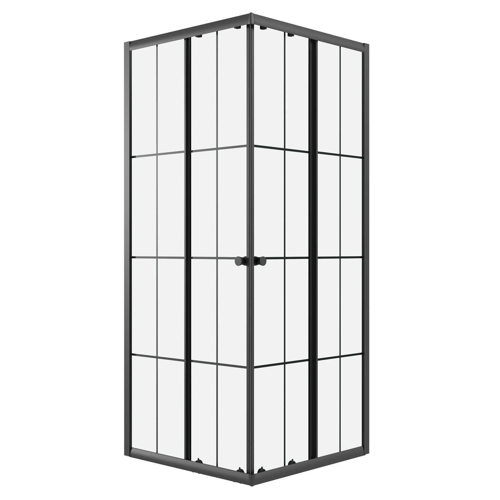 Душевое ограждение Niagara Eco NG-1009-14QKL (90х90х190) квадрат,раздвижное,черный,стекло клетка,1 место
