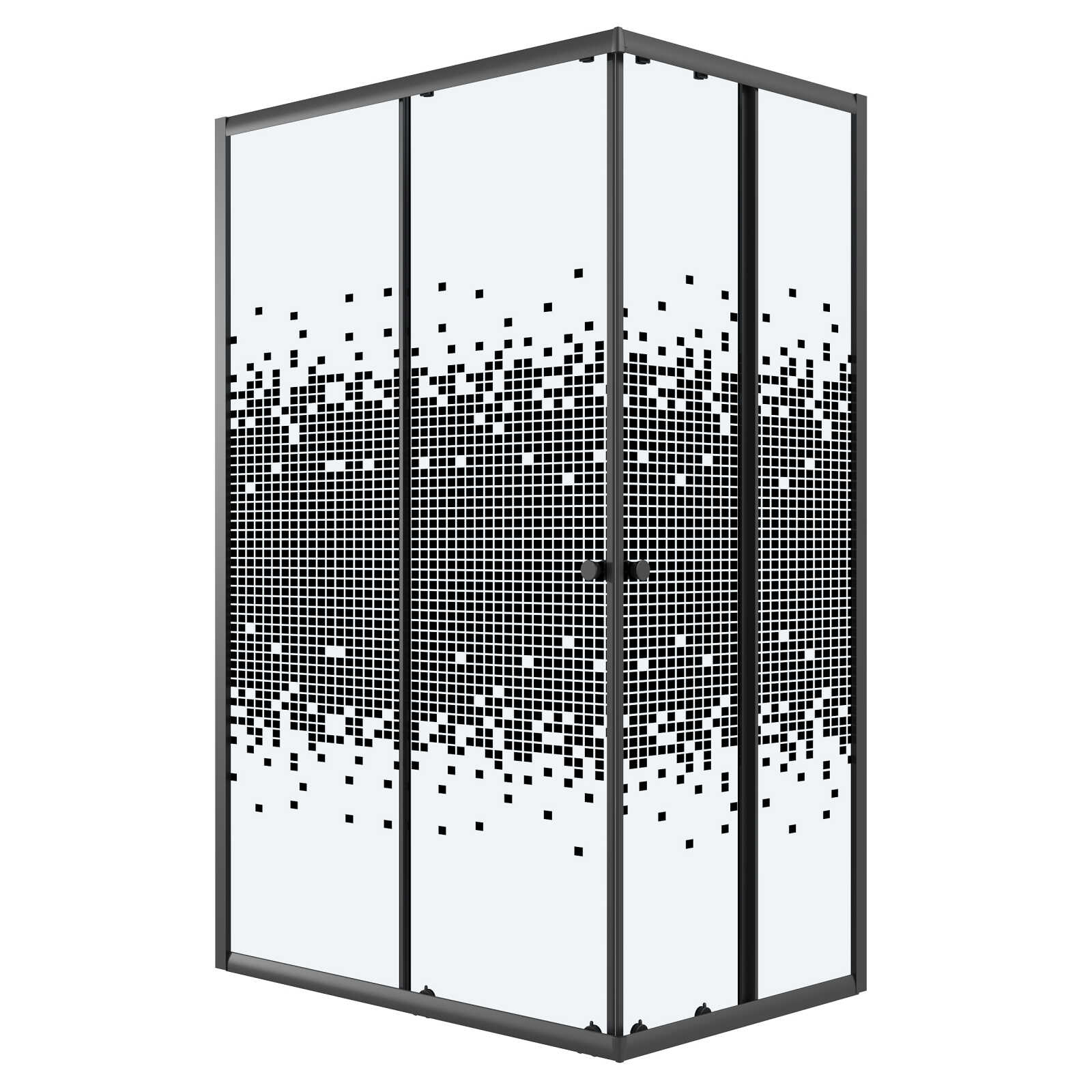 Душевое ограждение Niagara Eco NG-1012-14QBLACK (120х80х190) прямоугольник,раздвижное,черный,стекло мозаика,1 место