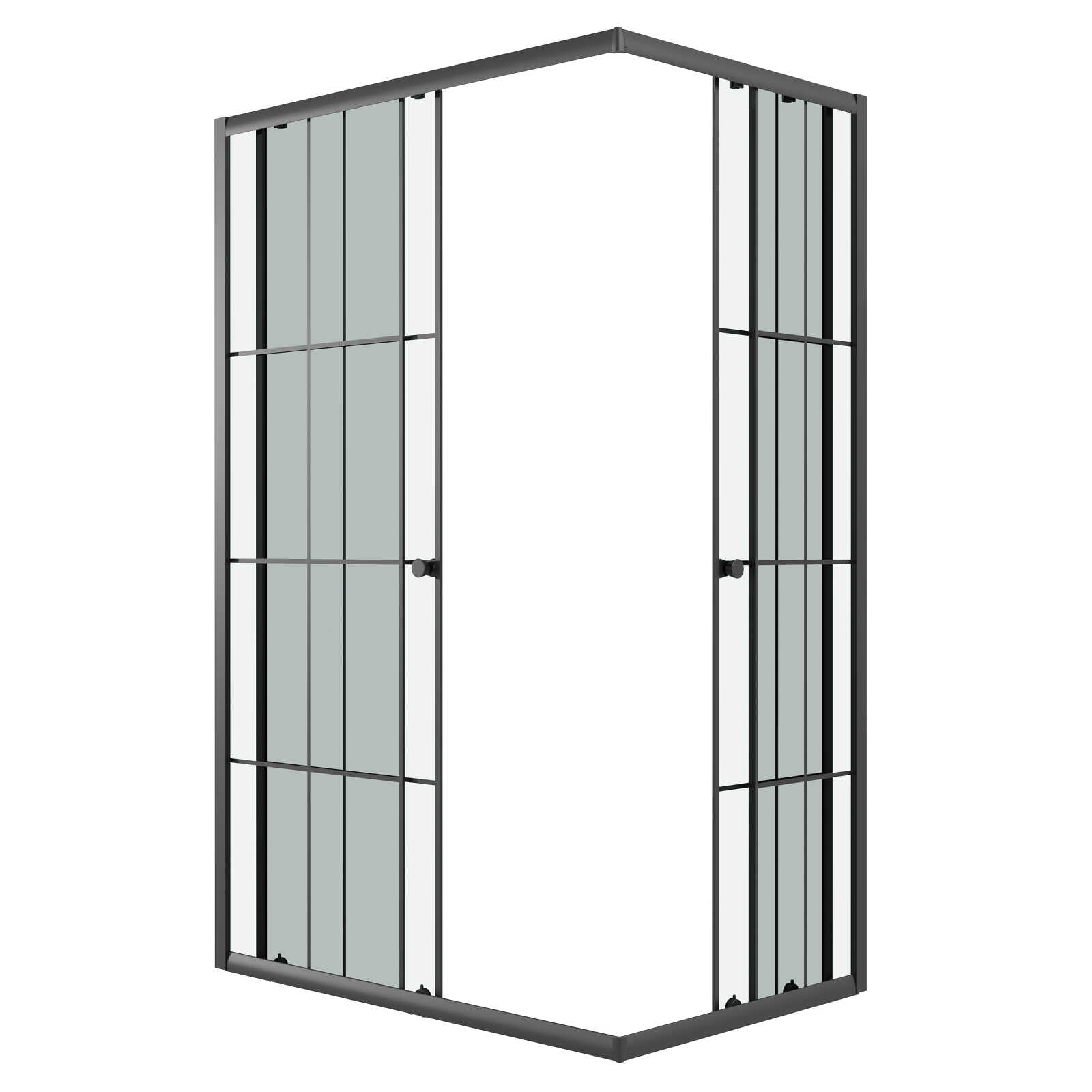 Душевое ограждение Niagara Eco NG-1012-14QKL (120х80х190) прямоугольник,черный,раздвижное,стекло клетка,1 место