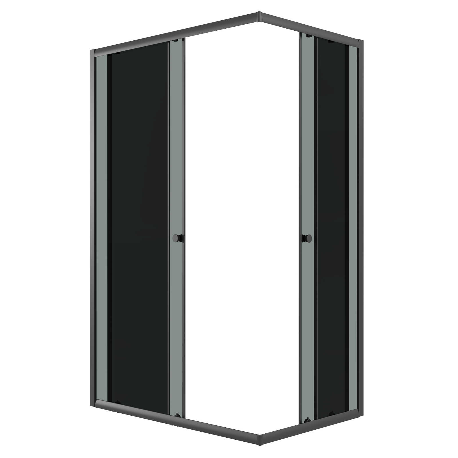 Душевое ограждение Niagara Eco NG-1118-14QT (110х80х190) прямоугольник,раздвижное,черный,стекло тонированное,1 место