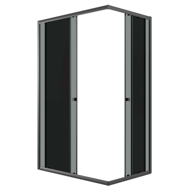 Душевое ограждение Niagara Eco NG-1118-14QT (110х80х190) прямоугольник,раздвижное,черный,стекло тонированное,1 место