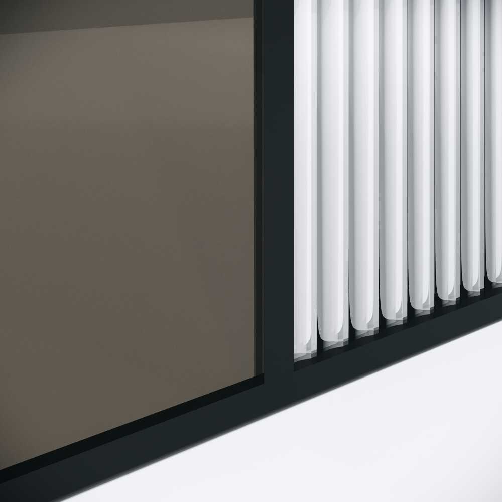 Душевая перегородка Niagara Nova NG-481-90FBLACK (90х200) черный матовый,стекло рифленое/тонированное,1 место