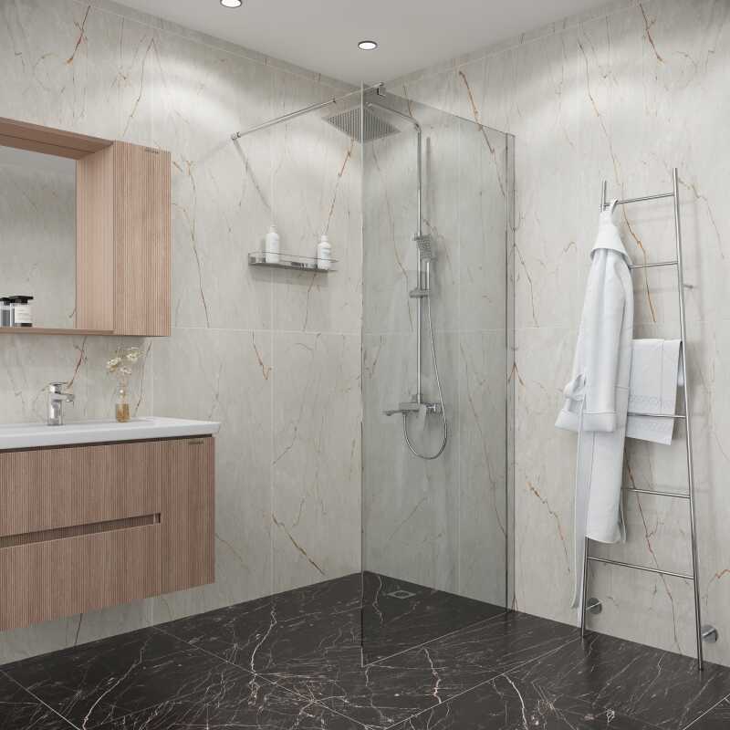 Душевая перегородка Niagara Eco NG-531-70 (70х190) хром,стекло прозрачное,1 место