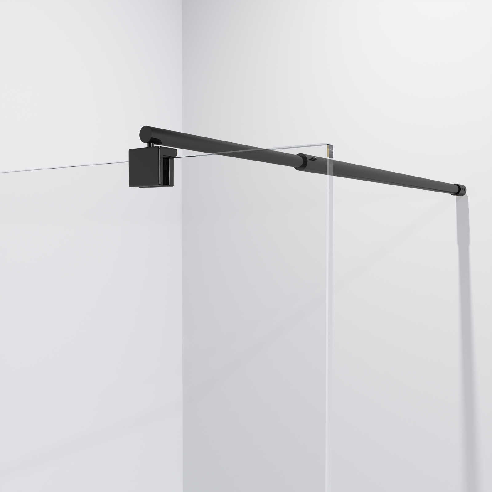 Душевая перегородка Niagara Nova NG-683-80ВLACK (80х195) черный,стекло прозрачное,1 место