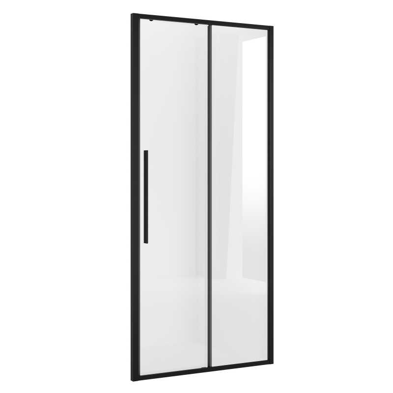Дверь в нишу Niagara Nova NG-84-10AB (100х195) черный матовый,стекло прозрачное,дверь раздвижная,1 место
