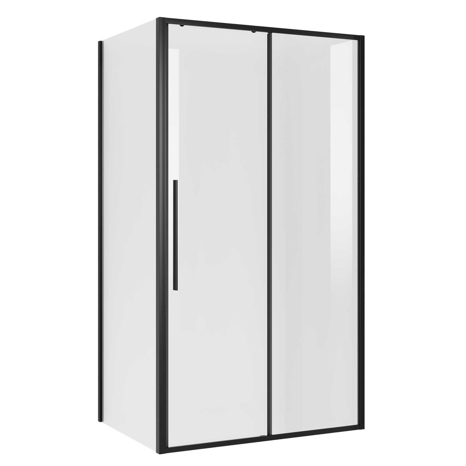 Душевое ограждение Niagara Nova NG-84-14AB-A80B-34 (140х80х195) прямоугольник,черный матовый,дверь раздвижная,стекло прозрачное,2 места