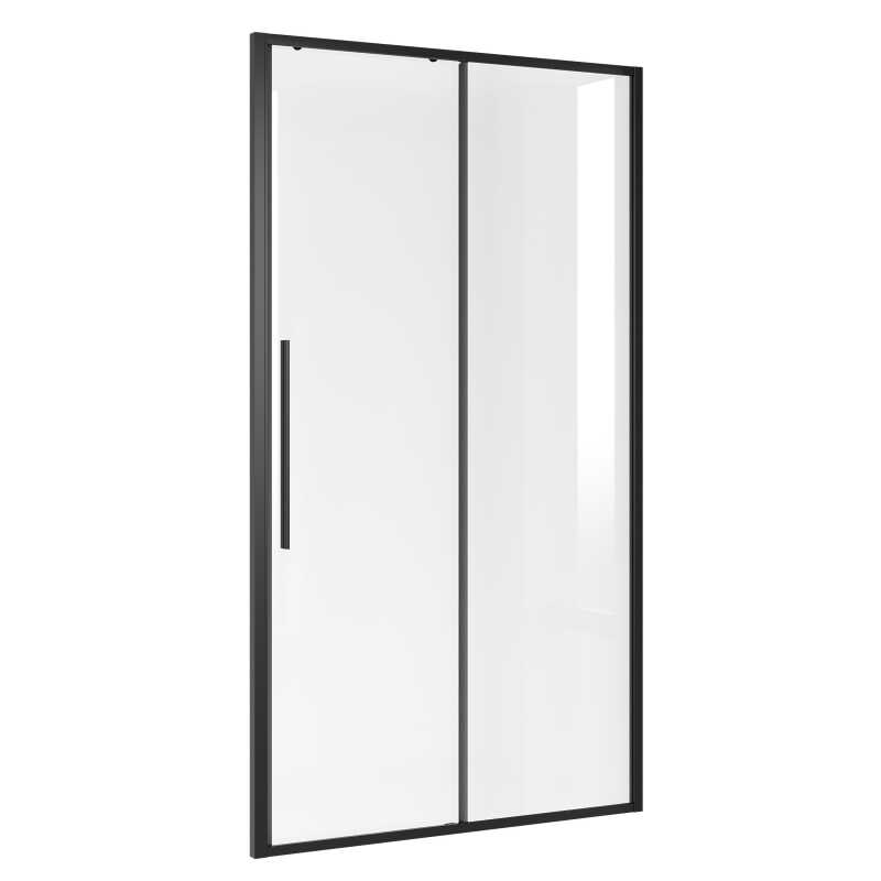Дверь в нишу Niagara Nova NG-84-14AB (140х195) черный матовый,стекло прозрачное,дверь раздвижная,1 место