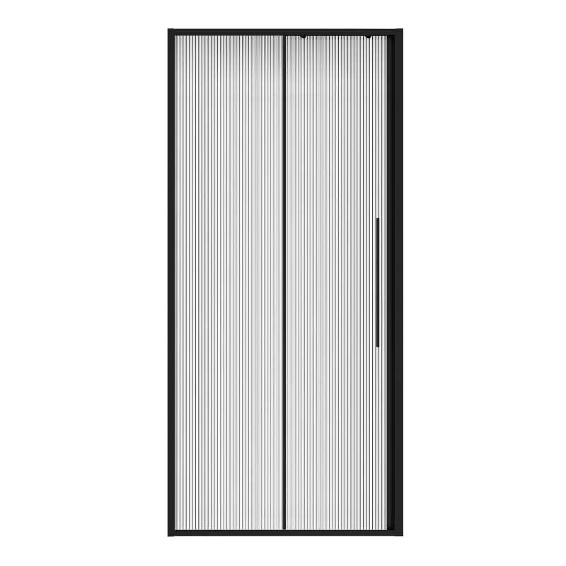 Дверь в нишу Niagara Nova NG-84-L10FHB (100х195) черный матовый,раздвижная влево,стекло рифленое,1 место