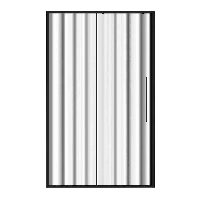 Дверь в нишу Niagara Nova NG-84-L12FHB (120х195) черный матовый,раздвижная влево,стекло рифленое,1 место