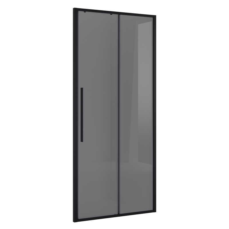 Дверь в нишу Niagara Nova NG-85-10TB (100х195) черный матовый,стекло тонированное,дверь раздвижная,1 место
