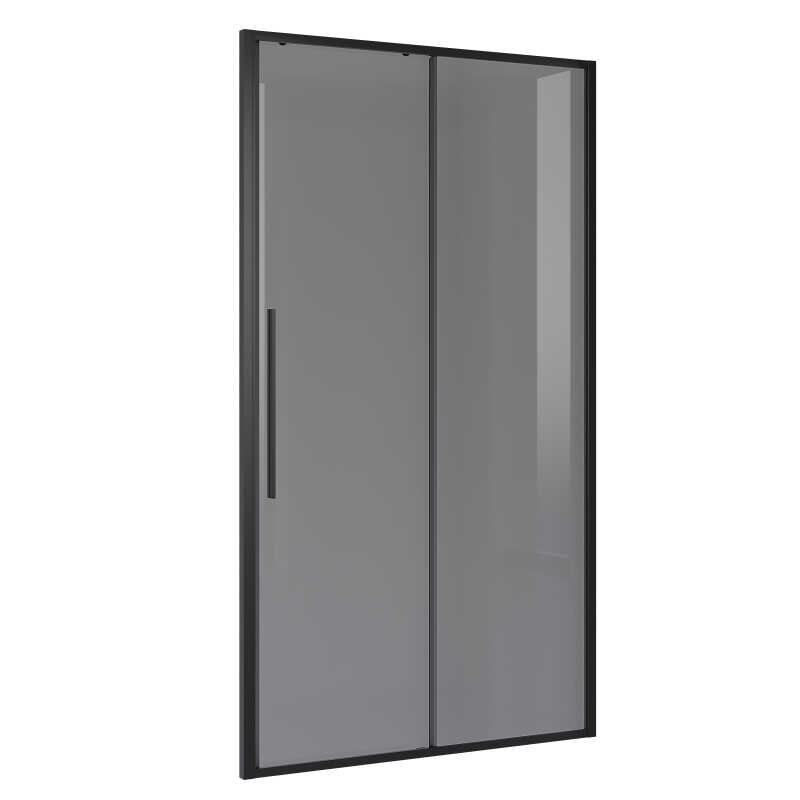 Дверь в нишу Niagara Nova NG-85-14TB (140х195) черный матовый,стекло тонированное,дверь раздвижная,1 место