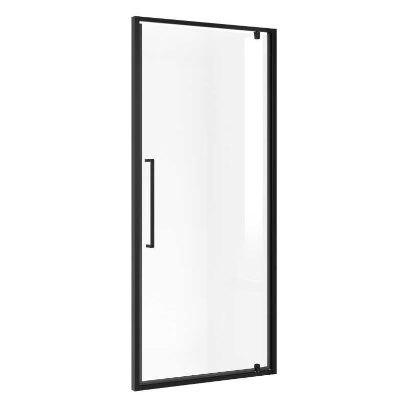 Дверь в нишу Niagara Nova NG-85-8AB (80х195) черный матовый,стекло прозрачное,дверь распашная,1 место