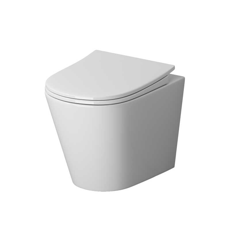 Унитаз подвесной Niagara Vista NG-9302 (495х365х375) безободковый с тонкой крышкой, микролифт,1 место