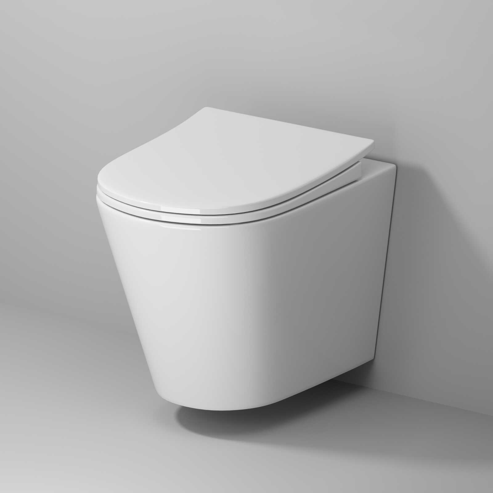 Унитаз подвесной Niagara Vista NG-9302 (495х365х375) безободковый с тонкой крышкой, микролифт,1 место