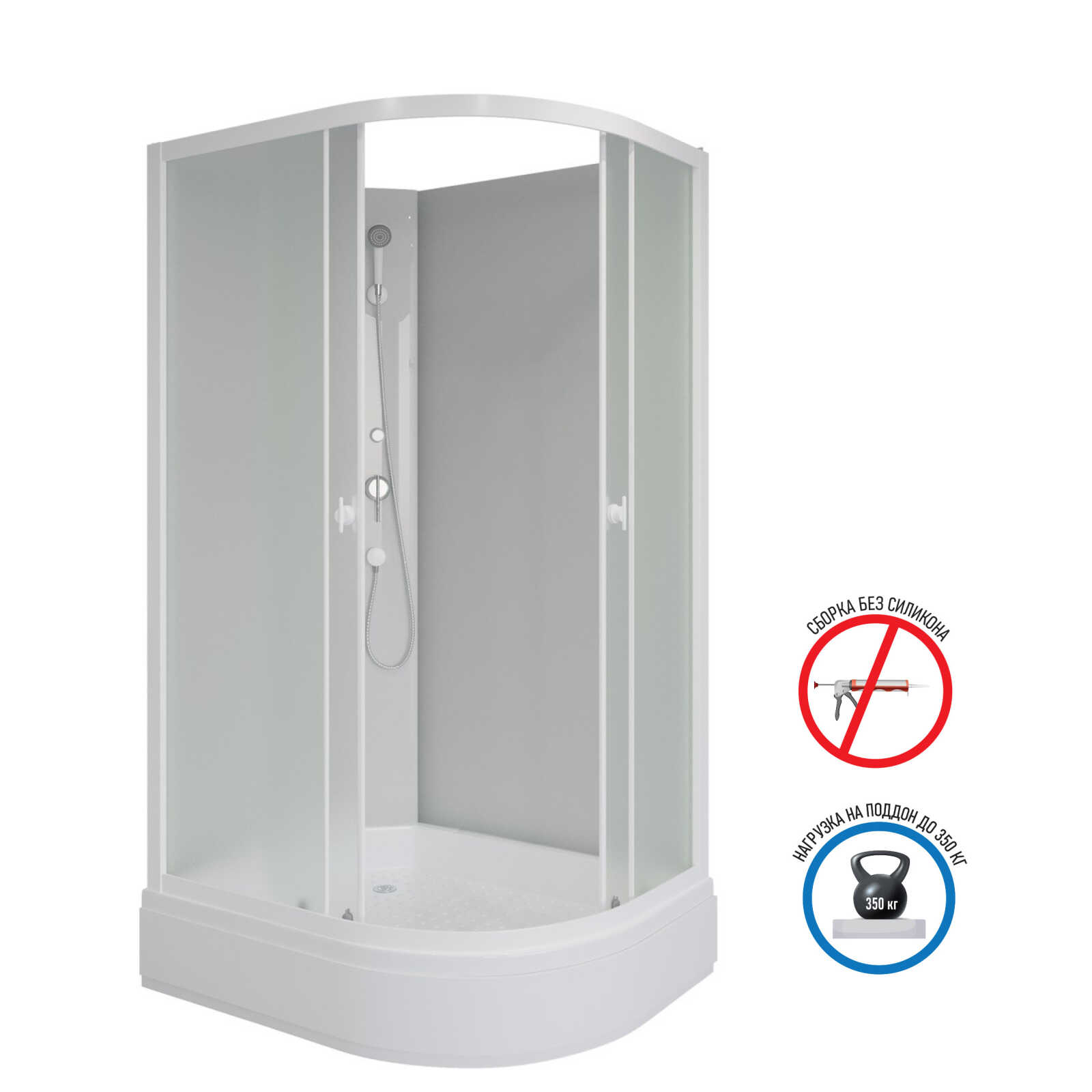 Душевая кабина Niagara Promo P90/80/26L/MT/BK (90х80х195) 4 места