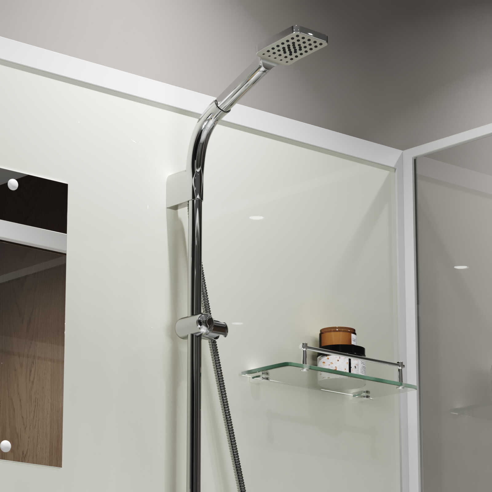 Душевая кабина Niagara Standart ST100/80/15Q/BK (100х80х200) прямоугольник,поддон 15см,распашная,проф.белый,без крыши,3 места