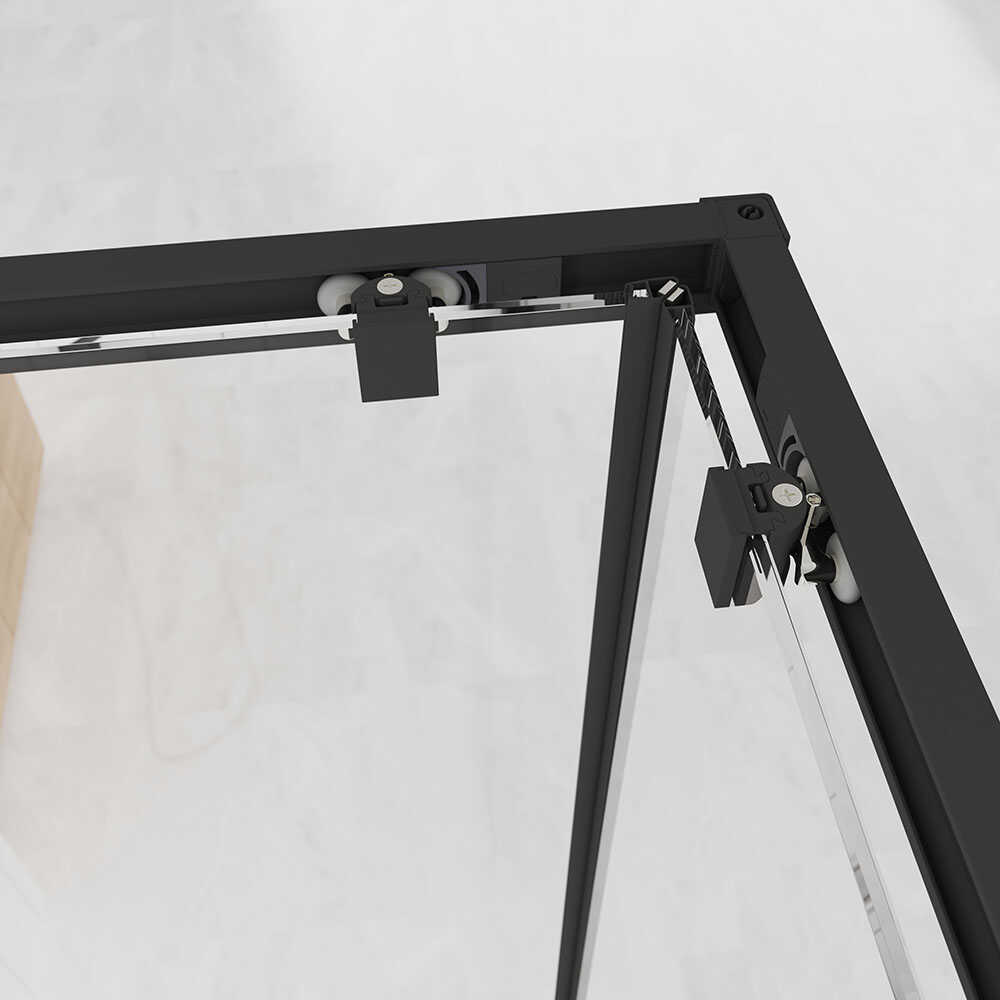 Душевой угол Veconi Evo 300 B, 800х800x1950, черный матовый, прозрачное стекло