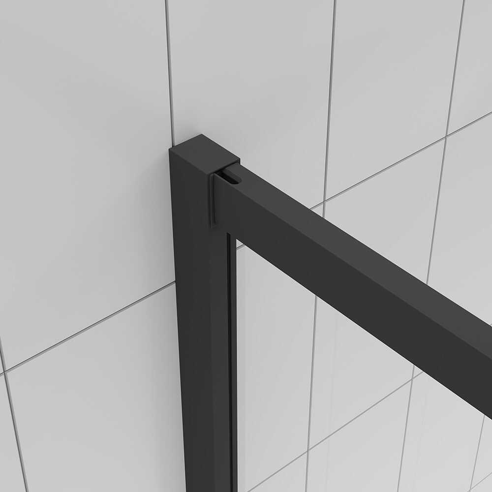 Душевой угол Veconi Evo 300 B, 800х800x1950, черный матовый, прозрачное стекло