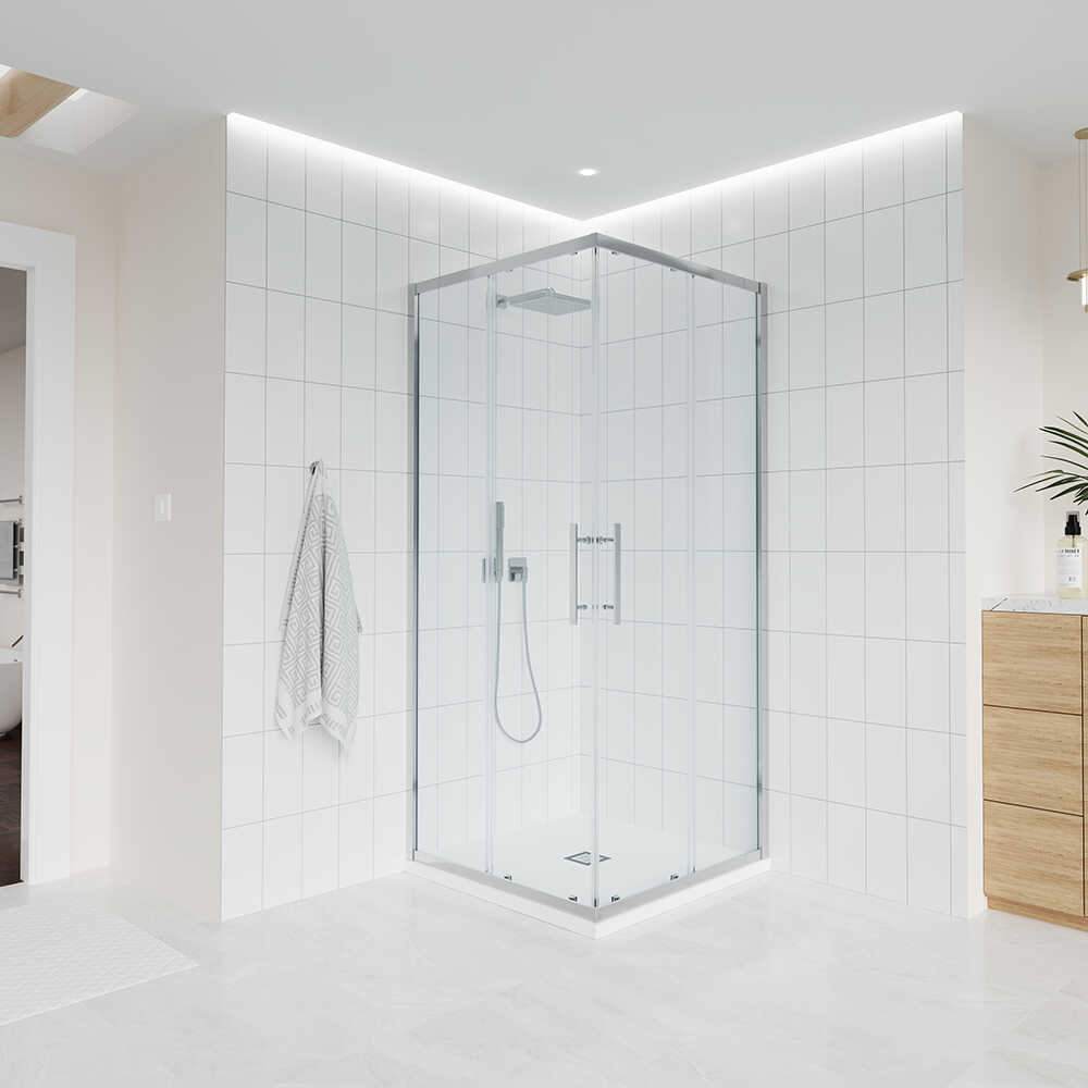 Душевой угол Veconi Evo 300 CH, 800х800x1950, хром, прозрачное стекло