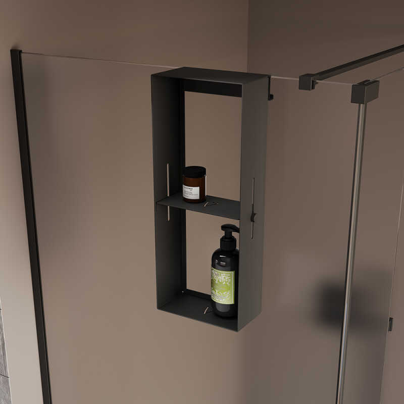 Полка для душевого ограждения Grange, 508x102x204, чёрный матовый