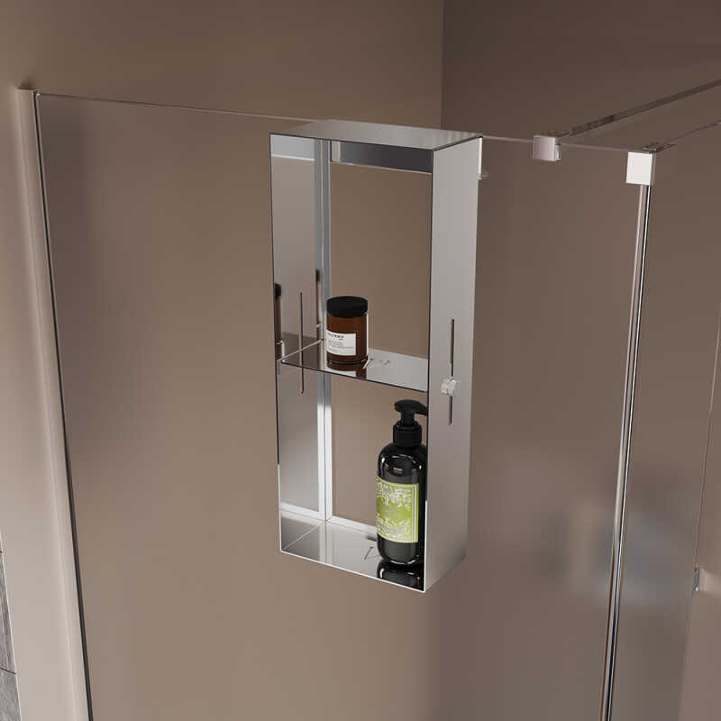 Полка для душевого ограждения Grange, 508x102x204, полированная сталь