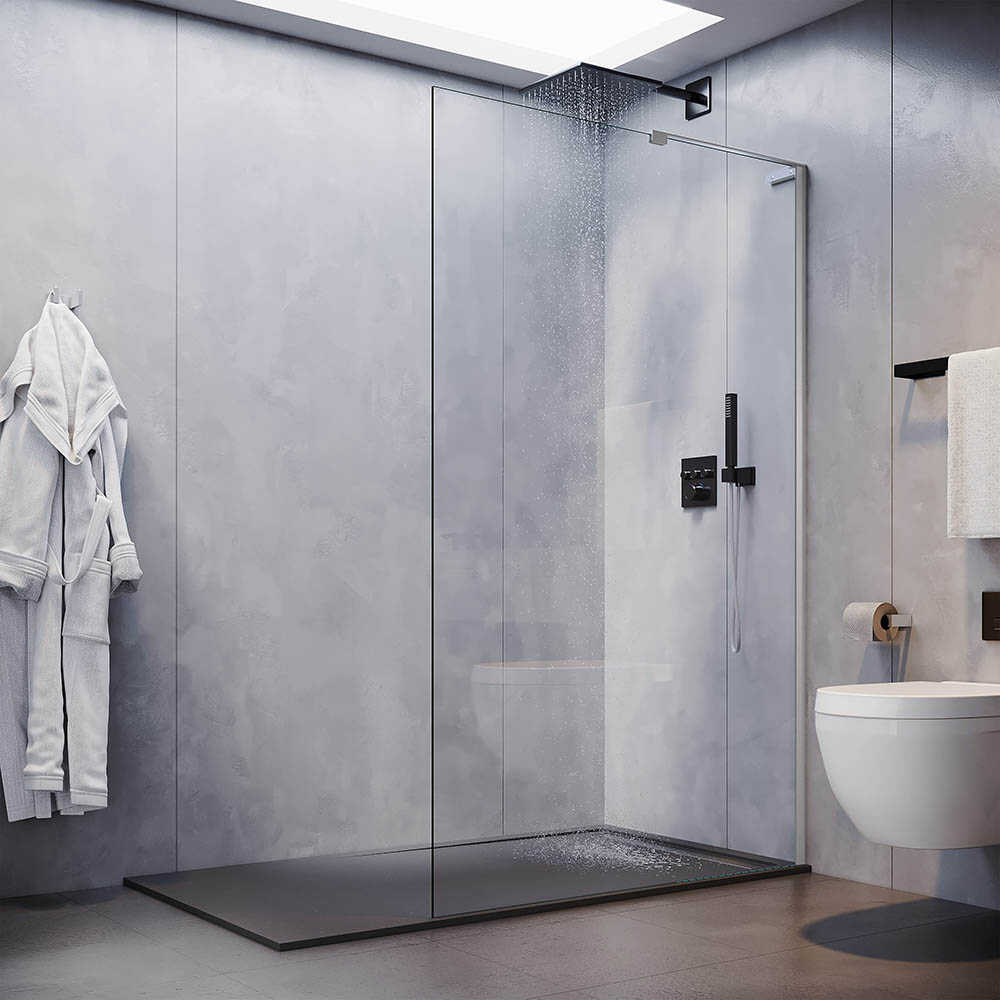 Душевая перегородка Veconi Korato KR-77, 700x2000, хром, стекло прозрачное
