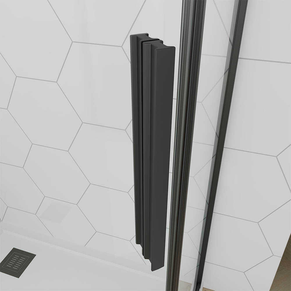 Душевой угол Veconi Ottimo P10 B, 800x800x1900, черный матовый, стекло прозрачное