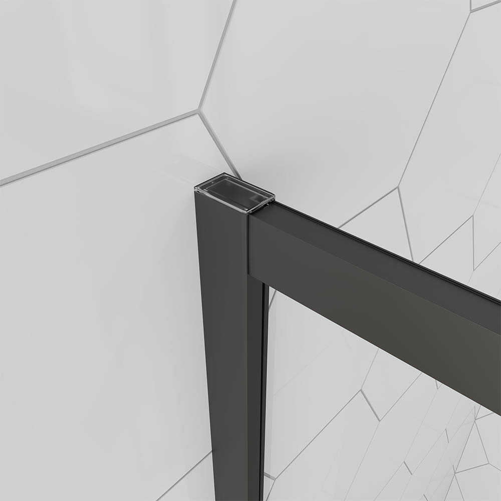 Душевой угол Veconi Ottimo P10 B, 800x800x1900, черный матовый, стекло прозрачное