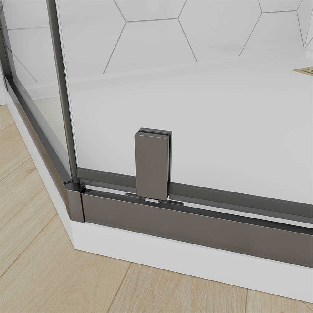 Душевой угол Veconi Ottimo P10 GR, 800x800x1900, графит брашинг, стекло прозрачное