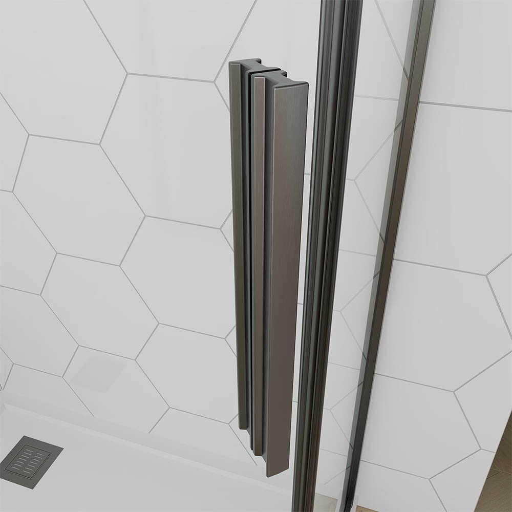 Душевой угол Veconi Ottimo P10 GR, 800x800x1900, графит брашинг, стекло прозрачное