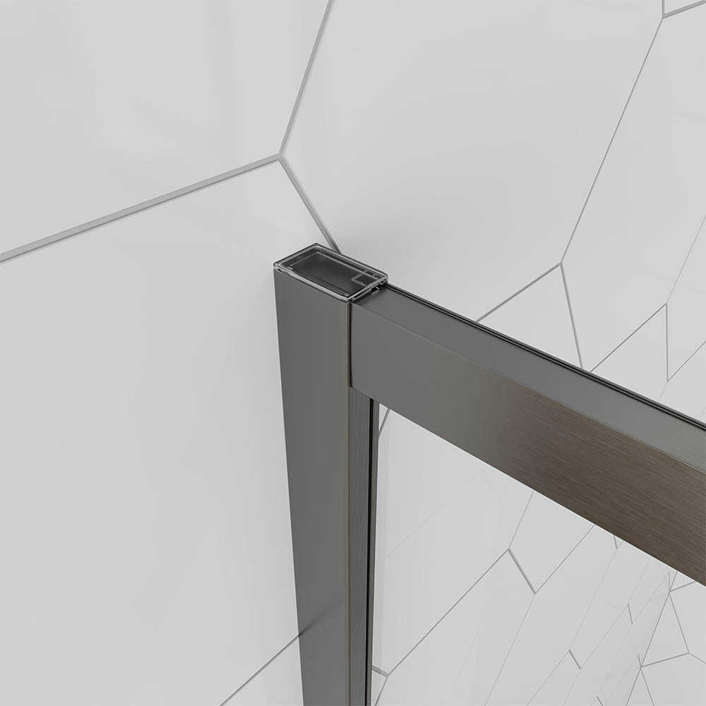 Душевой угол Veconi Ottimo P10 GR, 800x800x1900, графит брашинг, стекло прозрачное