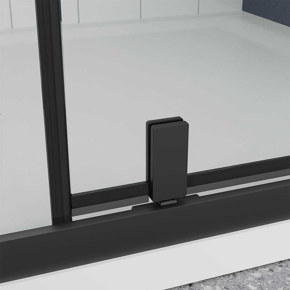 Душевая дверь Veconi Ottimo P20 B, 1000x1900, черный матовый, стекло прозрачное