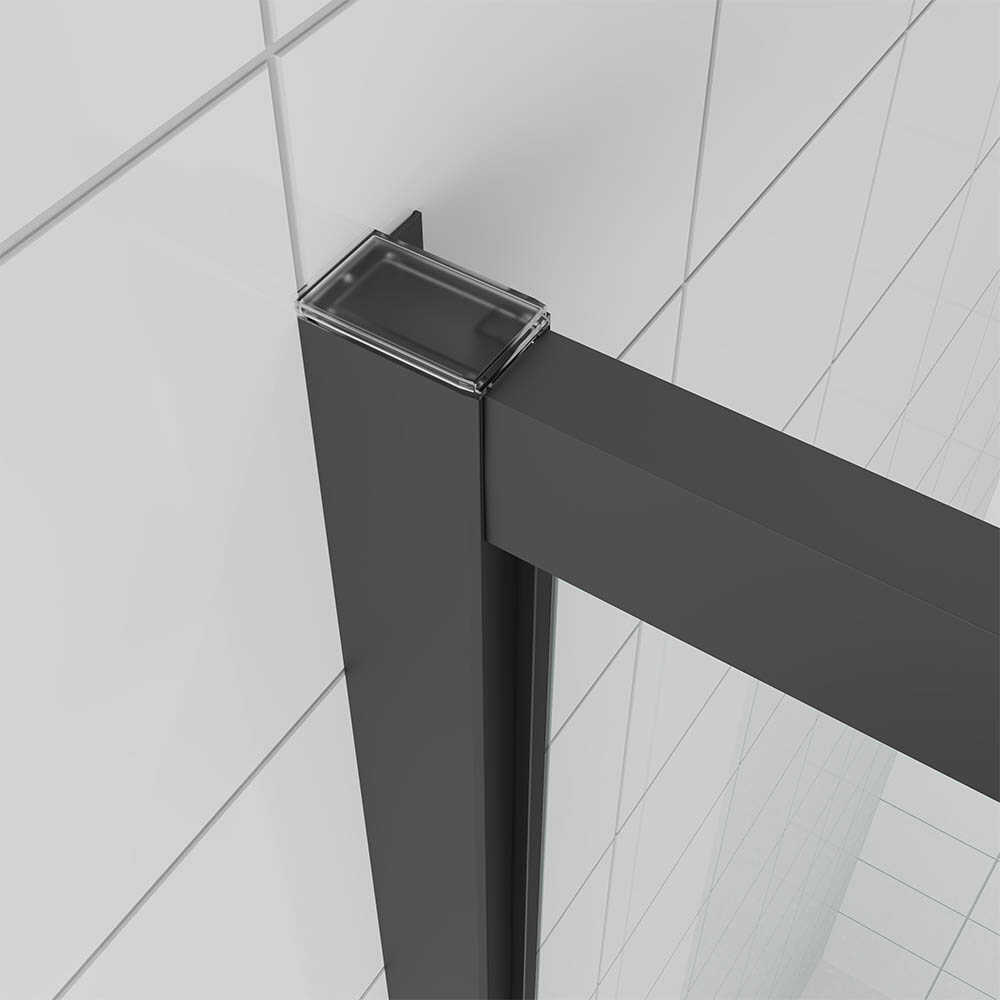 Душевая дверь Veconi Ottimo P20 B, 1000x1900, черный матовый, стекло прозрачное