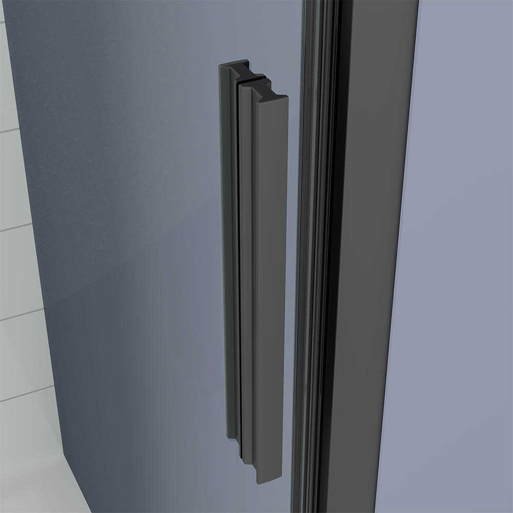 Душевая дверь Veconi Ottimo P20 B, 1000x1900, черный матовый, стекло прозрачное