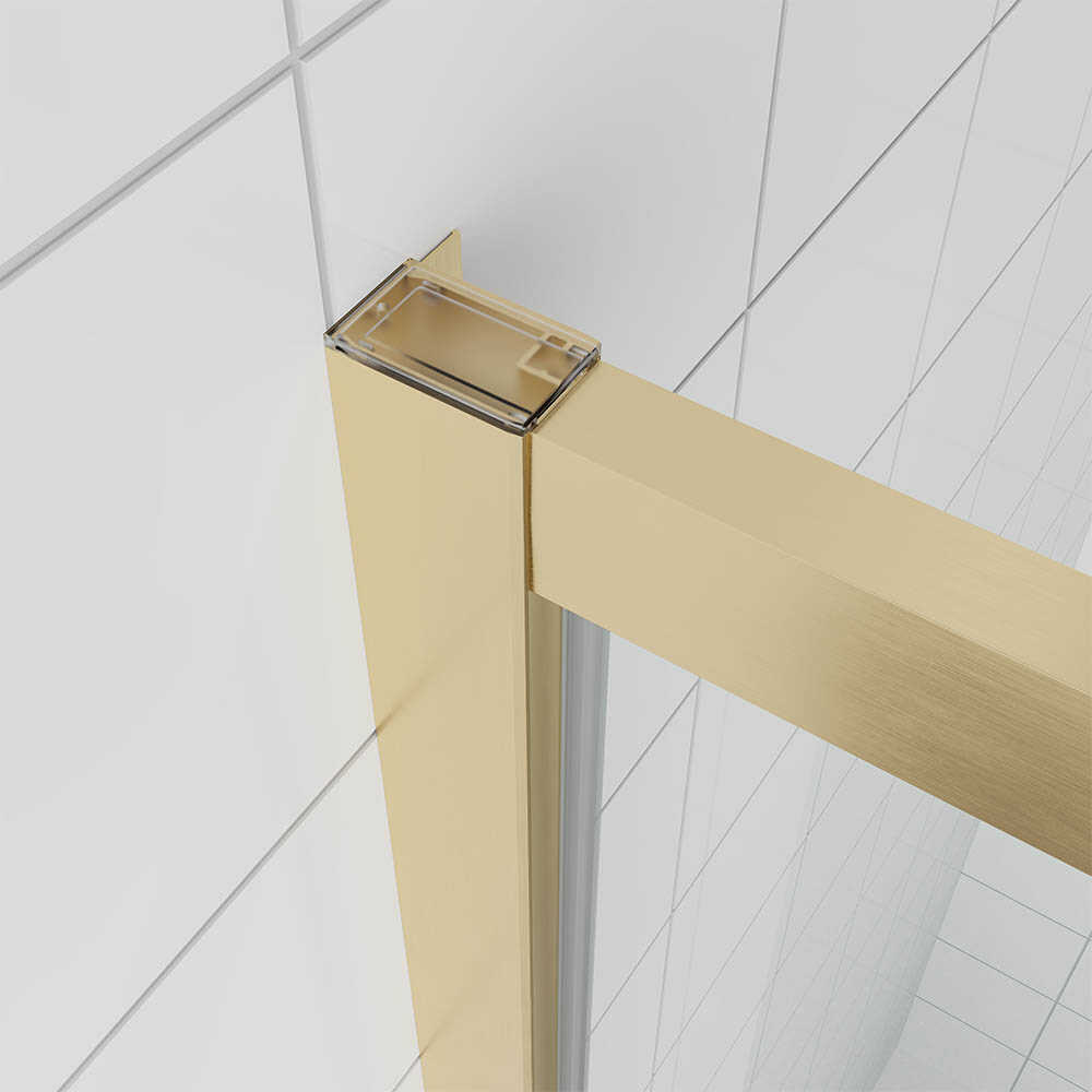Душевая дверь Veconi Ottimo P20 G, 1000x1900, золото брашинг, стекло прозрачное
