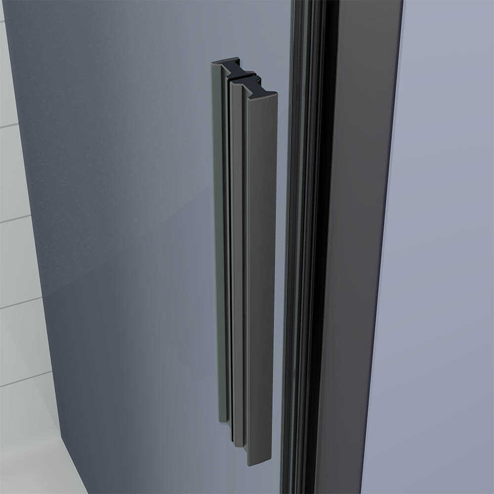 Душевая дверь Veconi Ottimo P20 GR, 1000x1900, графит брашинг, стекло прозрачное