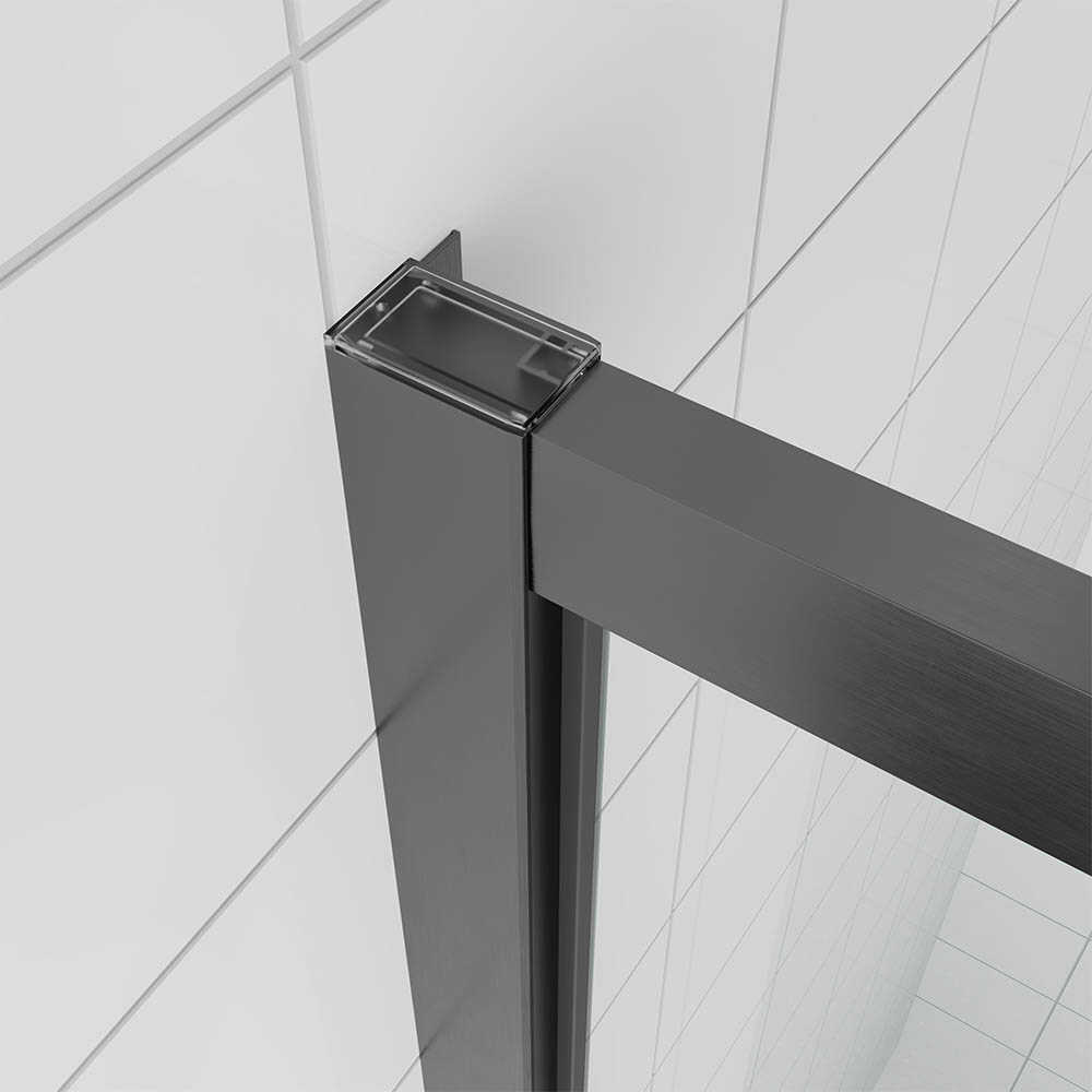 Душевая дверь Veconi Ottimo P20 GR, 1000x1900, графит брашинг, стекло прозрачное