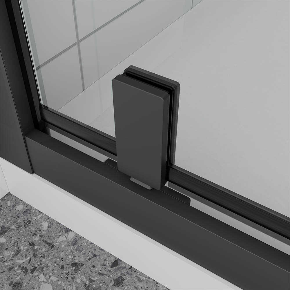 Душевая дверь Veconi Ottimo P30 B, 700x1900, черный матовый, стекло прозрачное