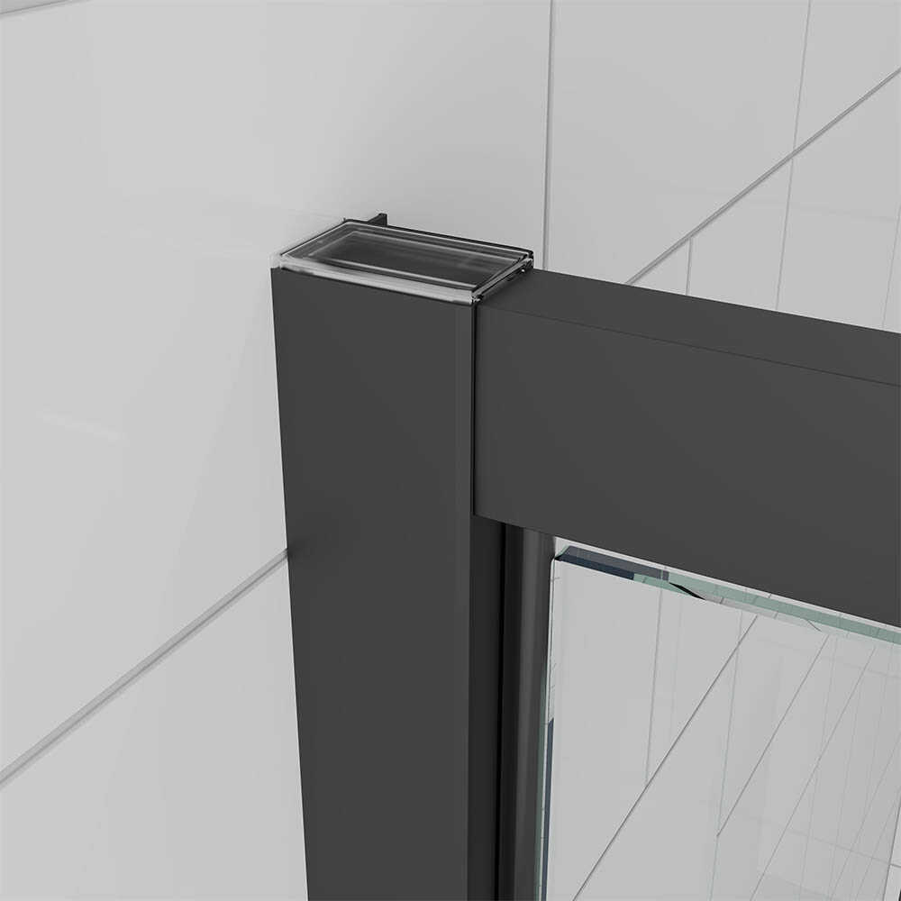 Душевая дверь Veconi Ottimo P30 B, 700x1900, черный матовый, стекло прозрачное